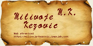 Milivoje Kezović vizit kartica